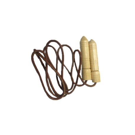 NIMBLE CUERDA PARA SALTAR DE CUERO PUÑO DE MADERA