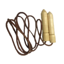 NIMBLE CUERDA PARA SALTAR DE CUERO PUÑO DE MADERA